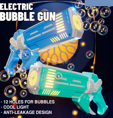 12 Holes Automatic Circulation Colorful Bubble Gun With Lights